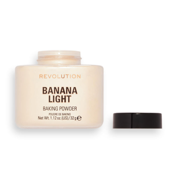 Revolution Beauty, Loose Baking Powder, Makeup Setting Powder, Long Lasting Coverage, Mattifies & Reduces Shine, Banana Light, 1.13 Oz