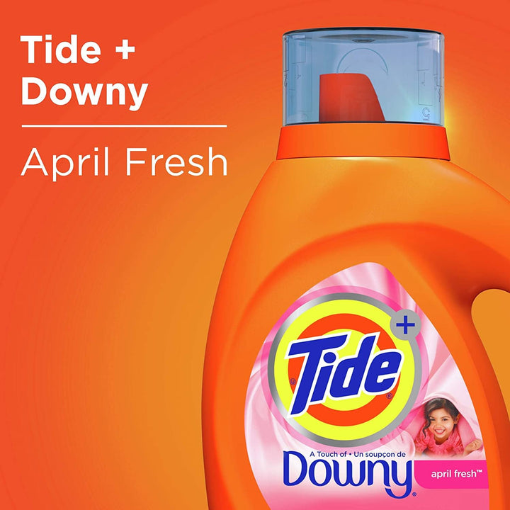 Plus A Touch of Downy Liquid Laundry Detergent, April Fresh, 46 fl oz, 29 loads