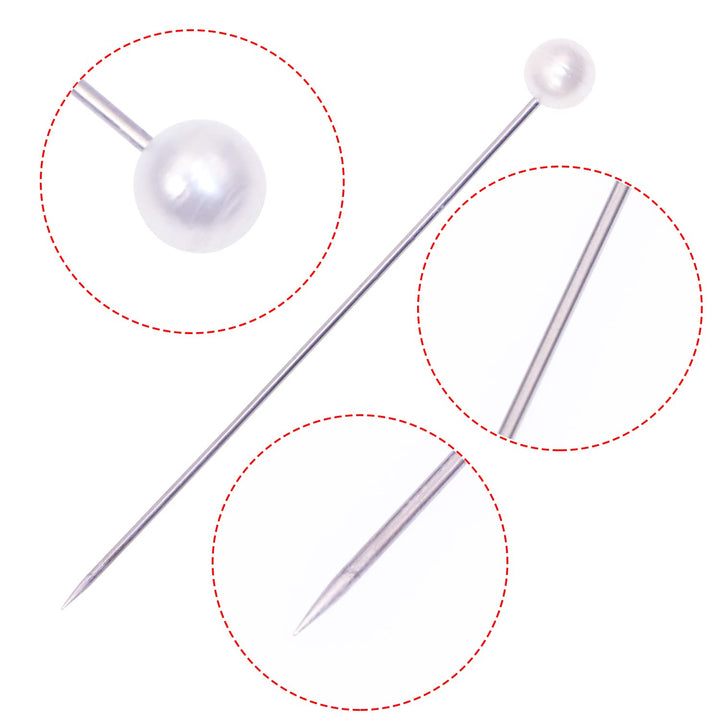 100PCS Sewing Pins for Fabric Straight Pins with Faux Pearl Heads for Quilting Sewing Knitting Crochet DIY Art Craft Projects Christmas Ornaments Jewelry Wedding Decorations, White, 2Inch