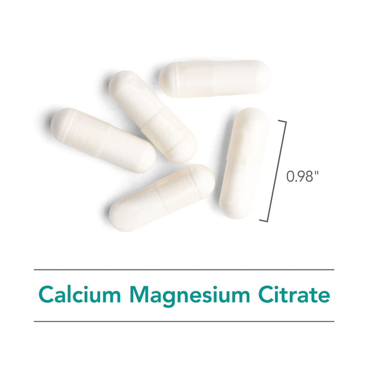Calcium Magnesium Citrate Supplement - Bone Health, with Calcium Citrate, Pure, Well-Absorbed, Vegetarian Capsules - 100 Count