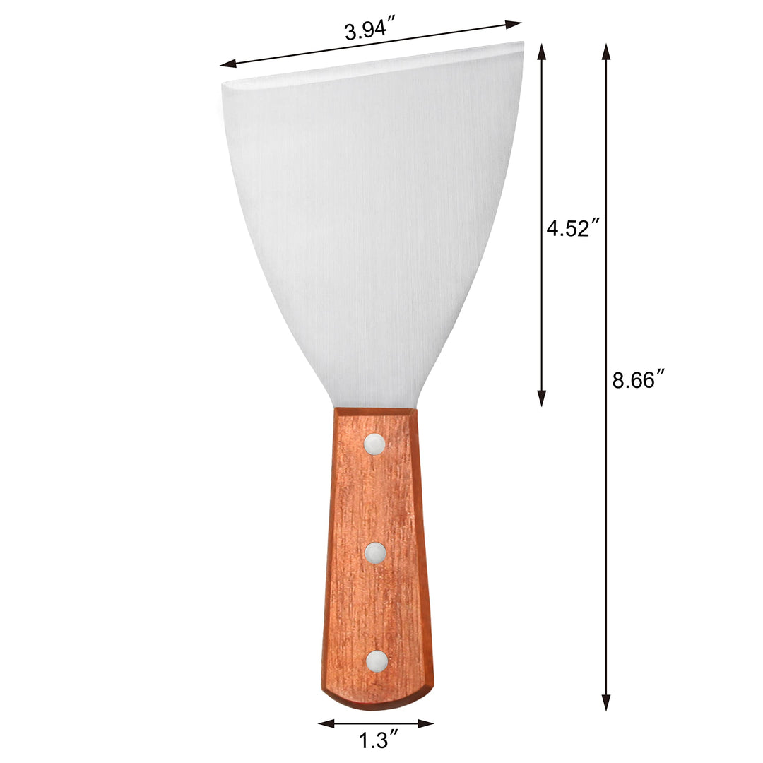 38309 Wood Handle Slant Edge Grill Scrapers, 4 by 8.5-Inch
