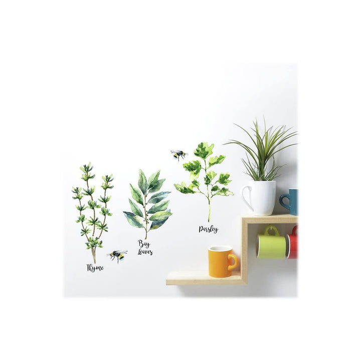 RMK3653SCS Watercolor Herb Peel and Stick Wall Decals