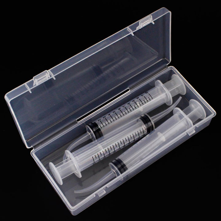 Airgoesin Graduated Dental Irrigation Syringe Oral Irrigator with Curved Tips for Crowns, Bridges, Tonsil Stone, Socket Cavity 12ml Measue and Fill with Box (3 Syringes and 1 Box)
