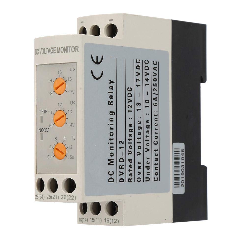 Voltage Monitoring Relay Over-Voltage and Under-Voltage Relay 35MM Rail 13-17V 10-14V(DC12V)