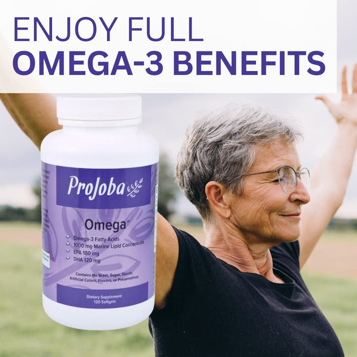 Projoba Omega™ - 1000 mg Omega-3 - High-Potency - 180 EPA & 120 DHA to Promote Brain and Heart Health -120 Softgels (Pack of 1)