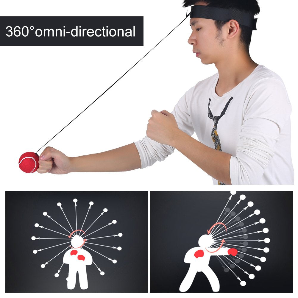 Boxing Reflex Ball, Boxing Fight Reflex Ball with Headband, Boxing Training Punching Ball Equipment to Improve Speed