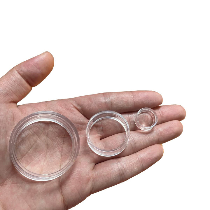 (18 Pack) Baseball Display Stand,Spheres Holder,Clear Baseball Ring,Sphere Stand,Round Display Stand for Golf Ball,Baseball, Softball, Tennis Ball, Spheres, Marbles (Small, Medium, Large)