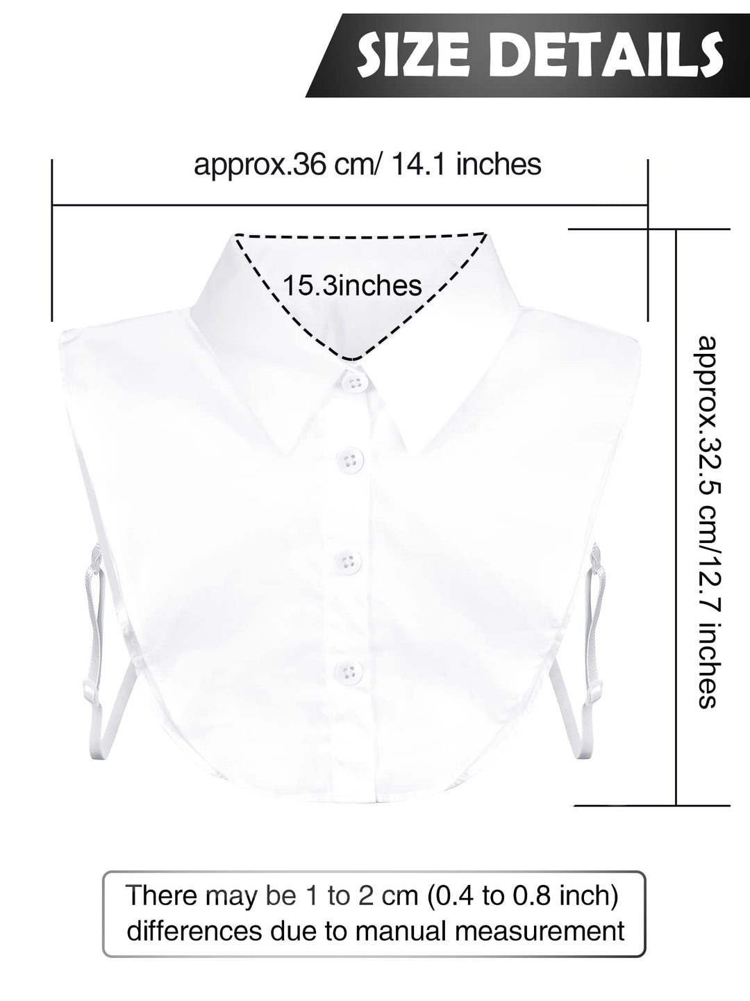 Fake Collar Detachable Dickey Collar Half Shirts Round Collar Blouse False Collar Top for Women Outfits(4 Pcs,White, Black, Wine Red, Yellow)