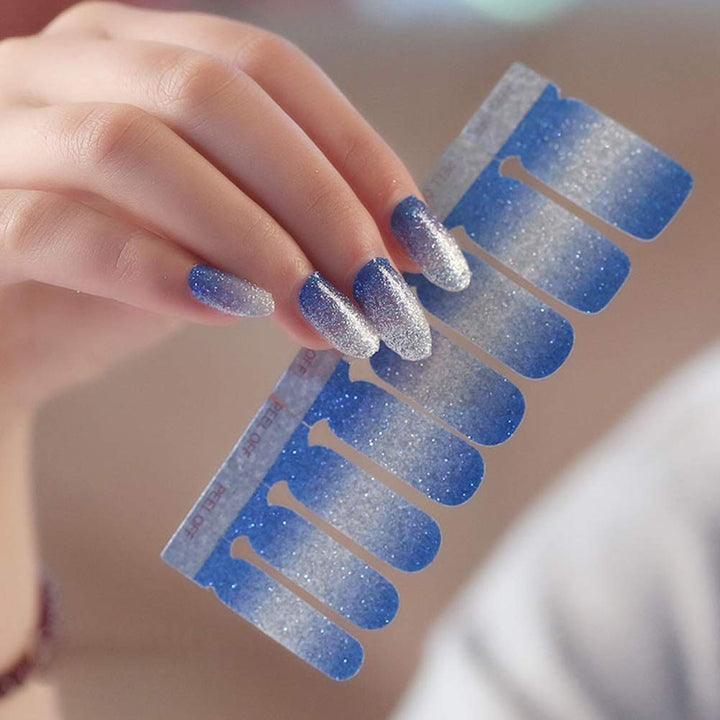 6Pcs Nail Polish Stickers With 1Pc Nail File Kit Full Nail Tips Nail Self Adhesive Stickers Nail Designs Set