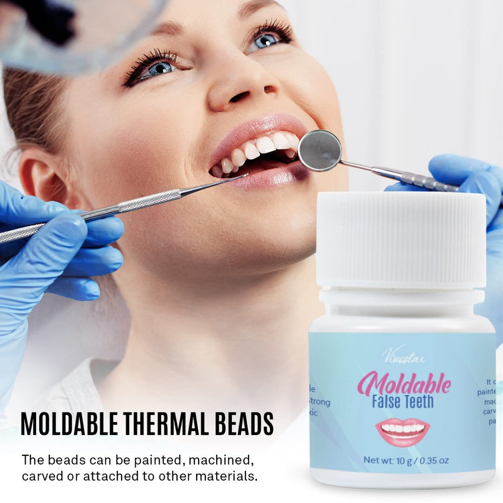 Teeth Repair Kit, Temporary Teeth Replacement Kit, Do it Yourself Thermal Fitting Beads, Moldable False Teeth for Snap On Instant and Confident Smile