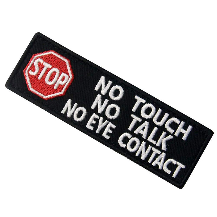 Service Dog No Touch No Talk Warning Vests/Harnesses Patch Embroidered Badge Fastener Hook & Loop Emblem