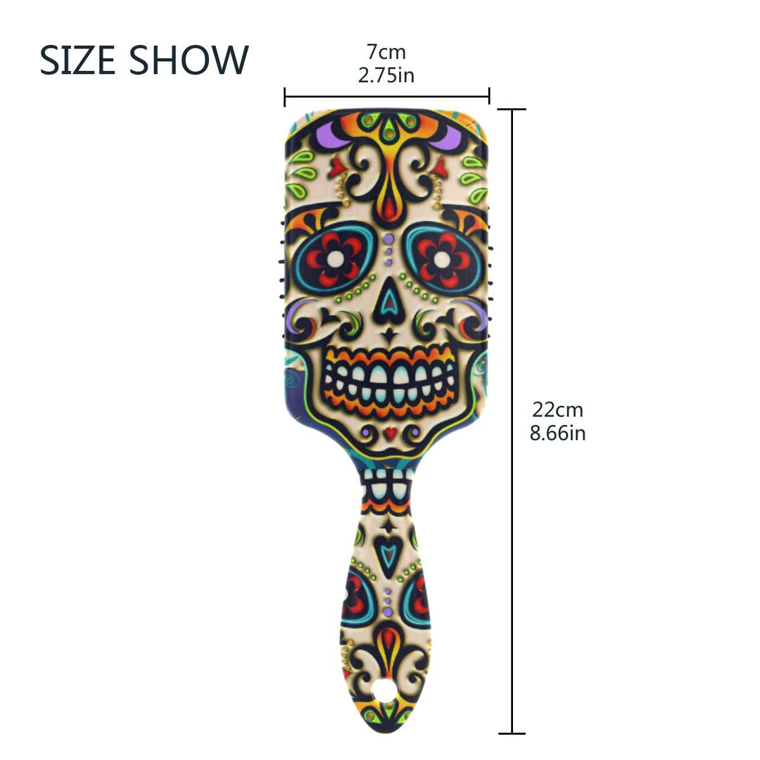 Hairbrush Floral Sugar Skull Day Of The Dead, Air Cushion Massage Comb Hair Brush Anti Static Nylon Ball-tipped for Men Women Wet Dry Curly Damaged Hair