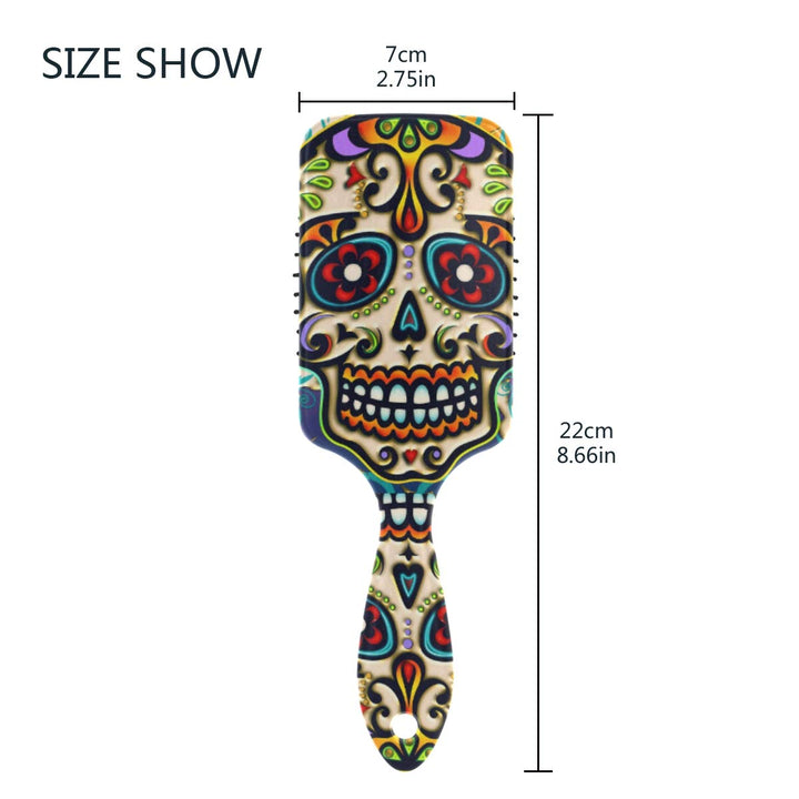 Hairbrush Floral Sugar Skull Day Of The Dead, Air Cushion Massage Comb Hair Brush Anti Static Nylon Ball-tipped for Men Women Wet Dry Curly Damaged Hair