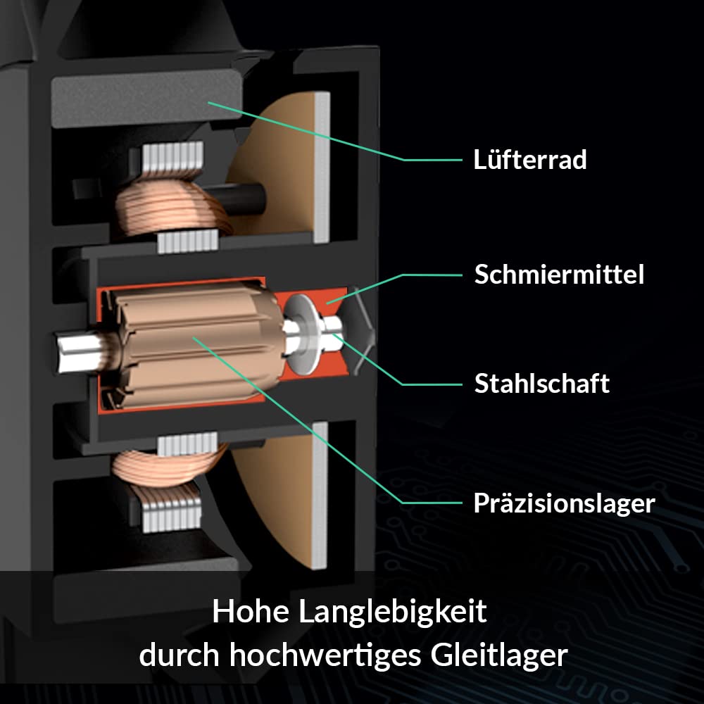 P14 - PC Fan, 140mm Case Fan, Pressure-optimised, Quiet Motor, Computer, Fan Speed: 1700 RPM - Black