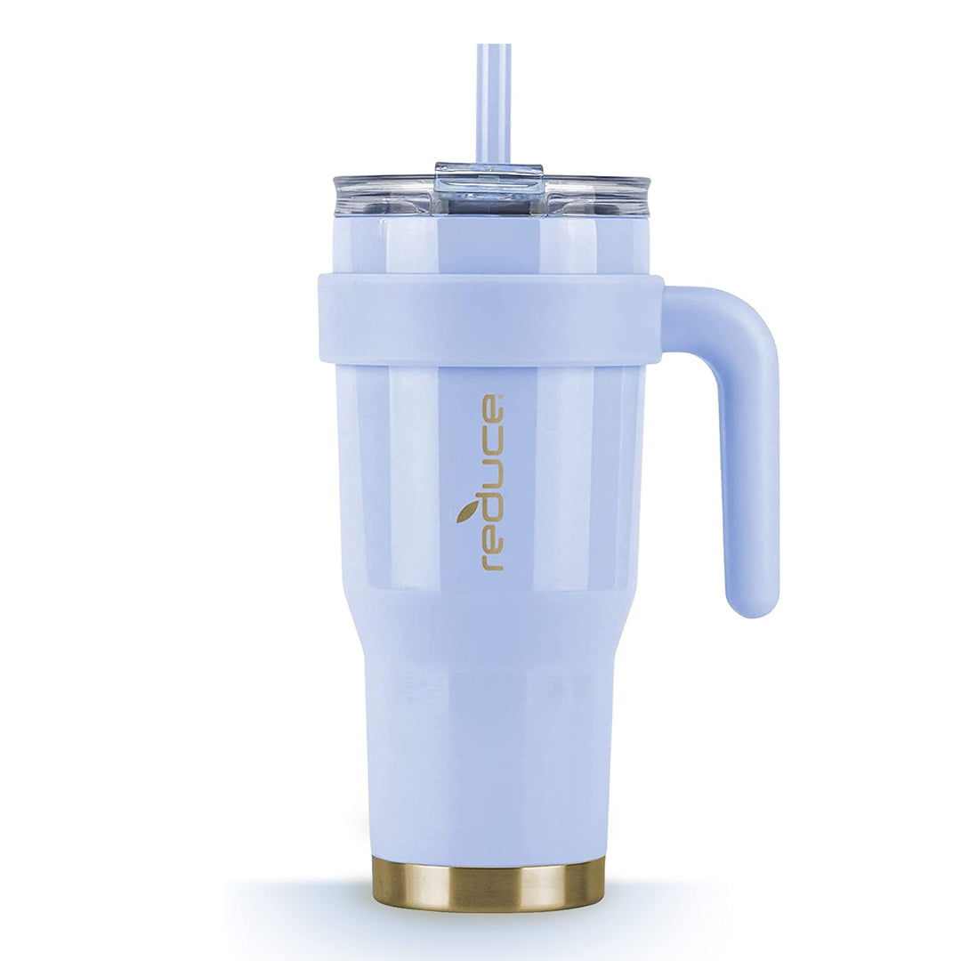 Reduce 24 oz Tumbler with Handle and Straw - Stainless Steel with Sip-It-Your-Way Lid - Keeps Drinks Cold up to 24 Hours - Sweat Proof, Dishwasher Safe, BPA Free - Glacier, Opaque Gloss