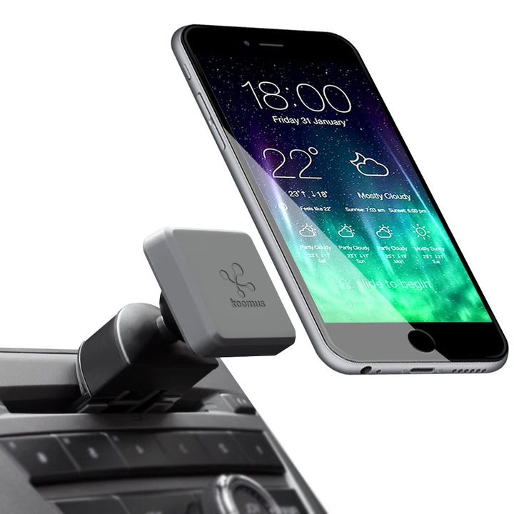 Pro CD-M CD Slot Magnetic Cradle-less Smartphone Car Mount Holder for all iPhone and Android Devices, Single , Black
