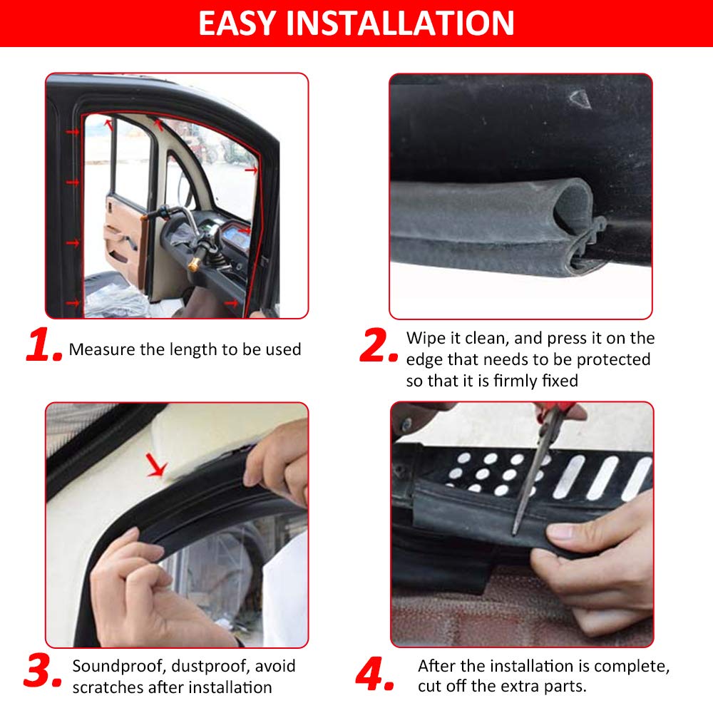 Automotive Weather Stripping Trim Seal Strip with Side Bulb for Cars, Boats, Trucks, RVs and Home Applications - PVC Bulb Trim with EPDM Rubber Seal (20Ft)