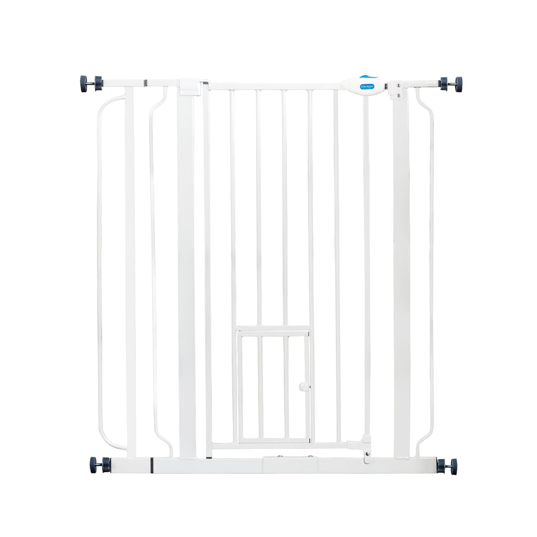 Carlson Extra Tall Walk Through Pet Gate with Small Pet Door, Includes 4-Inch Extension Kit, 4 Pack Pressure Mount Kit and 4 Pack Wall Mount Kit