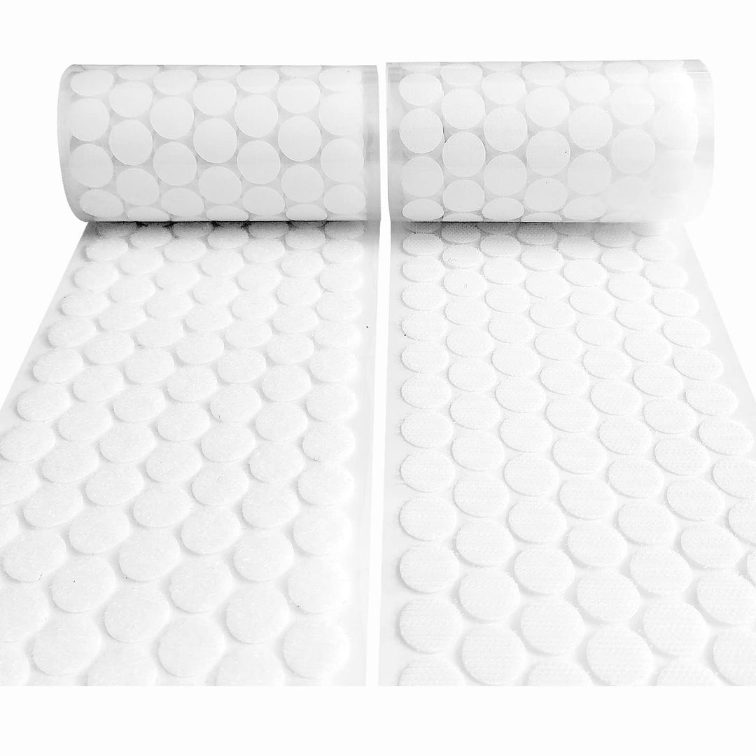Self Adhesive Dots, 1056pcs(528 Pairs) 0.59” Diameter White Sticky dots, Hook & Loop dots with Strong Adhesive, Sticky Back Tapes 15mm for Classroom, Office, Home