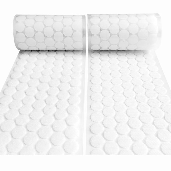 Self Adhesive Dots, 1056pcs(528 Pairs) 0.59” Diameter White Sticky dots, Hook & Loop dots with Strong Adhesive, Sticky Back Tapes 15mm for Classroom, Office, Home