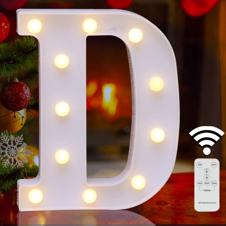 Light Up Letters Remote Timer, LED Letters Lights Alphabet Maruqee Light Up Letters Battery Powered Letter Sign Letter Lights for Night Light Wedding Party Girls Gifts Home Christmas Decoration-A