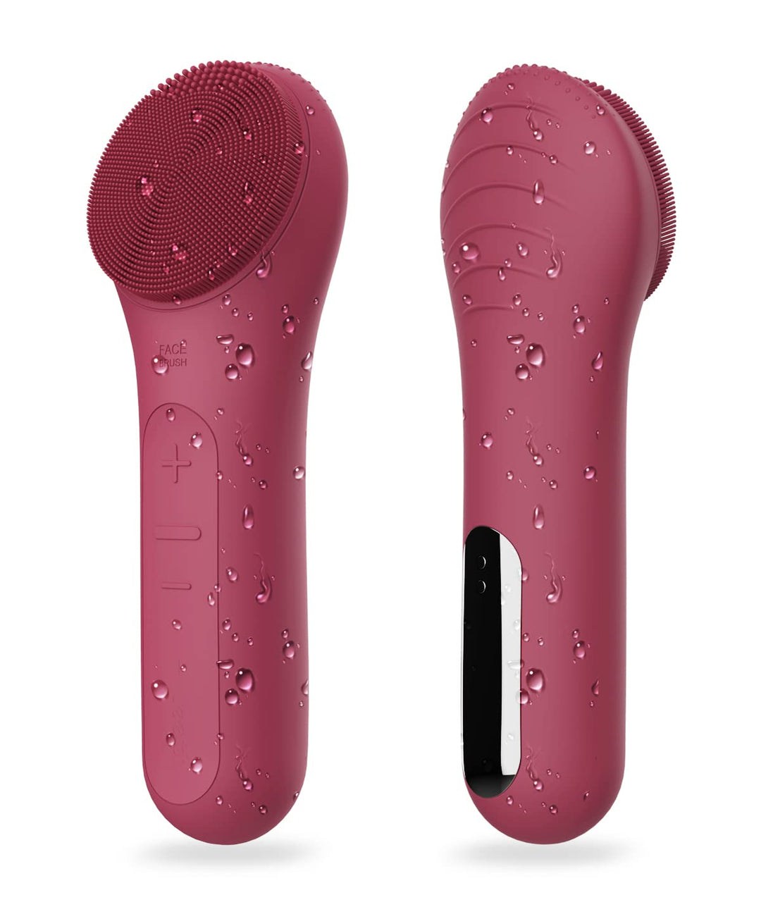 Face Scrubber, CLIE Facial Cleansing Brush, Waterproof and Rechargeable Face Scrub Brush for Men & Women, Cleansing, Exfoliating and Massaging, Electric Face Wash Brush - Berry