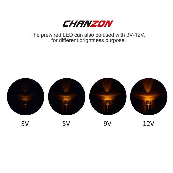 20 pcs Pre-Wired 5mm Yellow LED Diode Lights (Clear Round Transparent Lens DC 12V) with 680 ohms 1/4W Resistor and 24awg Wire Indicator Light Emitting Diodes Lighting Bulb 5mmled