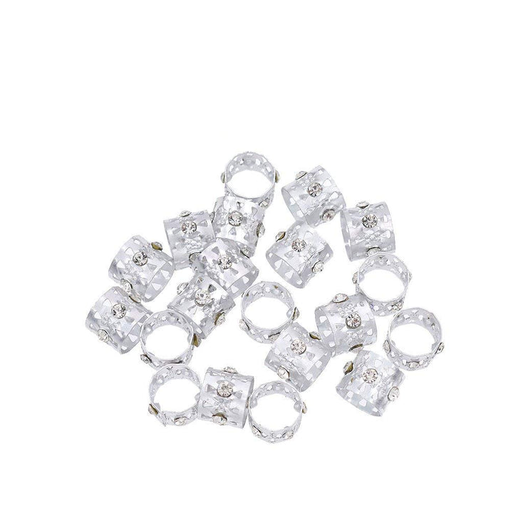 Women Dreadlocks Beads Rhinestone Hair Ring Decoration Braiding Hair Braid Cuff Clip