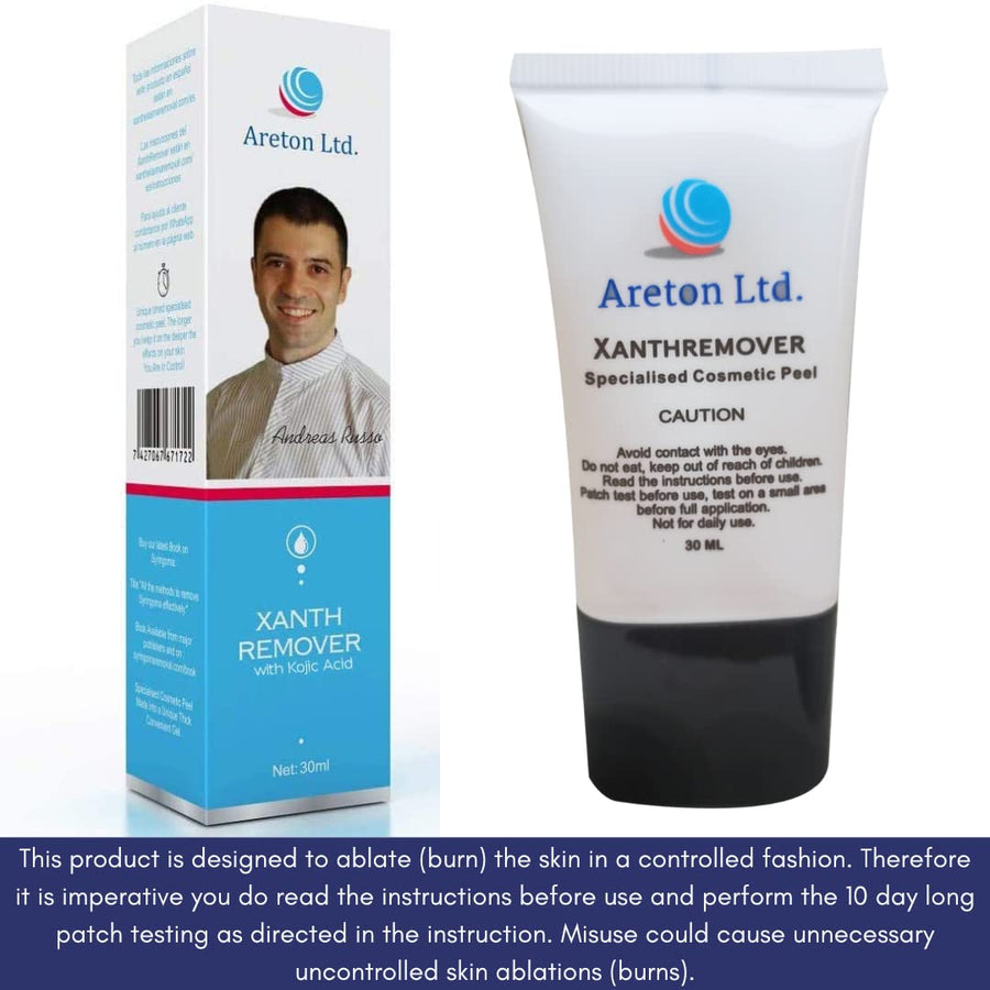 XanthRemover 70% Glycolic Acid Peel Gel Improves The Appearance of Xanthelasma with Kojic Acid, Cosmetic Peel, Exfoliating