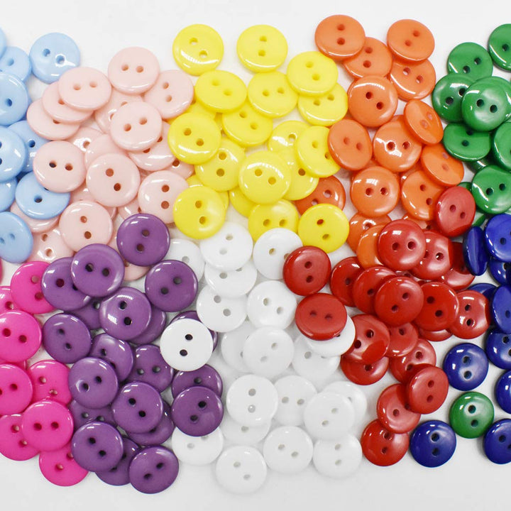 200pcs 10mm 10 Color Buttons Resin Shirt Buttons for Sewing Children Sweater Crafts DIY Clothes Bulk Scrapbooking 2 Holes