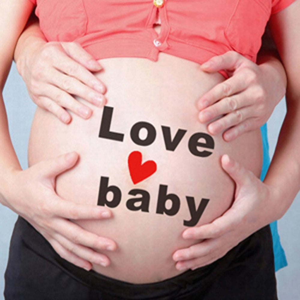 Women's Facial Expressions Pregnancy Baby Bump Belly Stickers Maternity Week Stickers Pregnant Woman Photography Props 5 Sheets