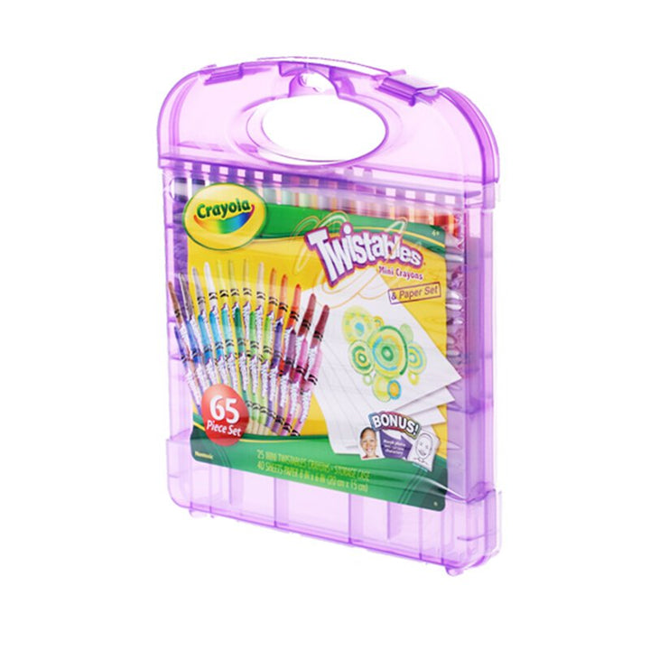 Mini Twistables Crayons & Paper Set, 65 Pieces, Gift for Kids