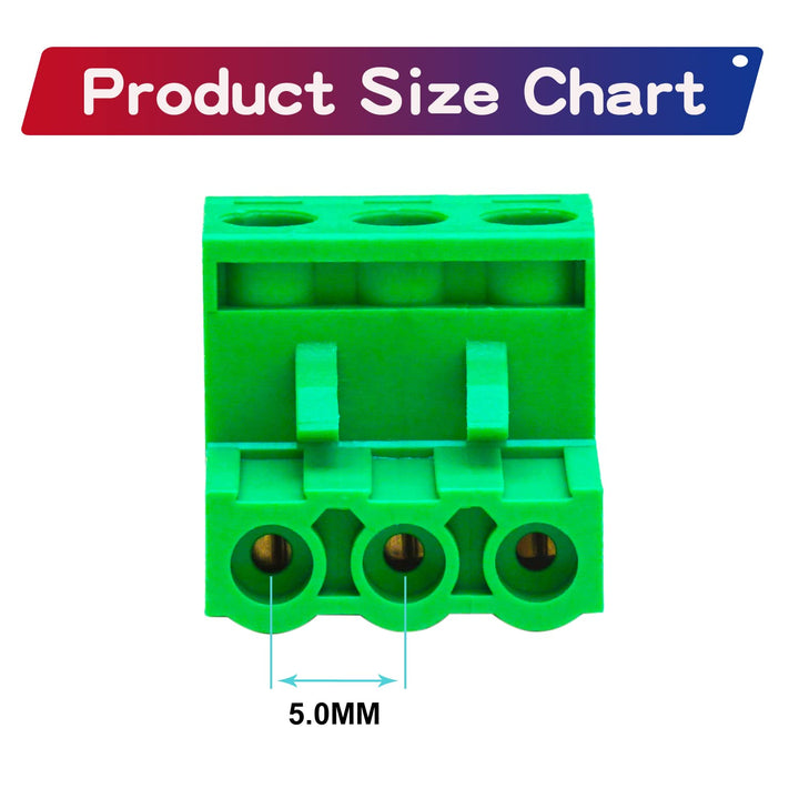 6 Pack 5.08mm Pitch Green Phoenix Type Connector 3 Pin PCB Screw Terminal Block