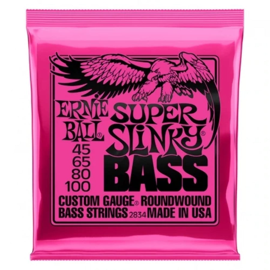 Super Slinky Nickel Wound Bass Guitar Strings, 45-100 Gauge (P02834)