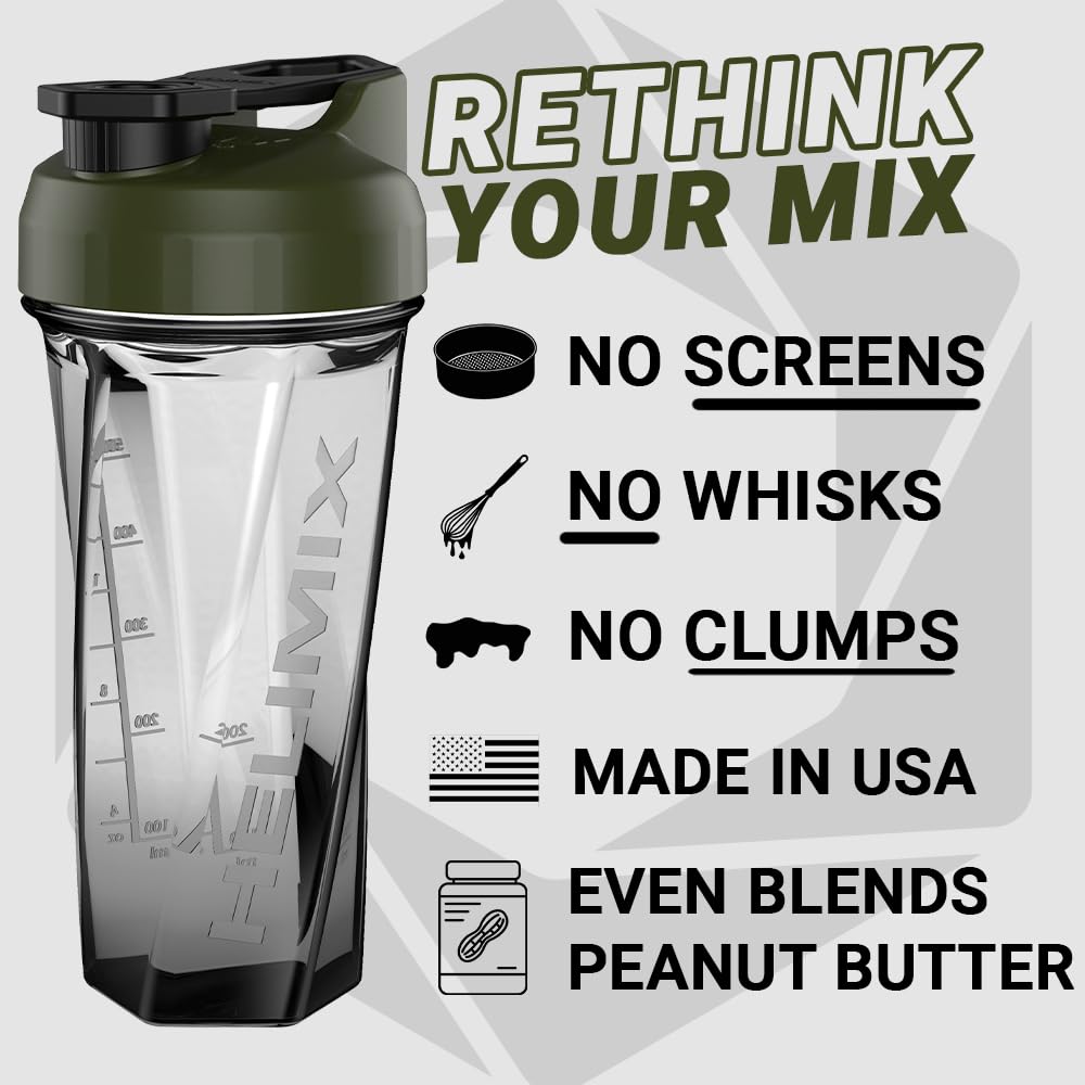 2.0 Vortex Blender Shaker Bottle Holds upto 28oz | No Blending Ball or Whisk | USA Made | Portable Pre Workout Whey Protein Drink Shaker Cup | Mixes Cocktails Smoothies Shakes | Top Rack Safe