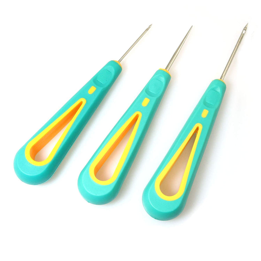 3pcs Steel Awls Kit for Repair Leather Shoe Sewing Cobbler Tool DIY Craft Straight Curved and Hole Hook Needle Piercer Stab Awl