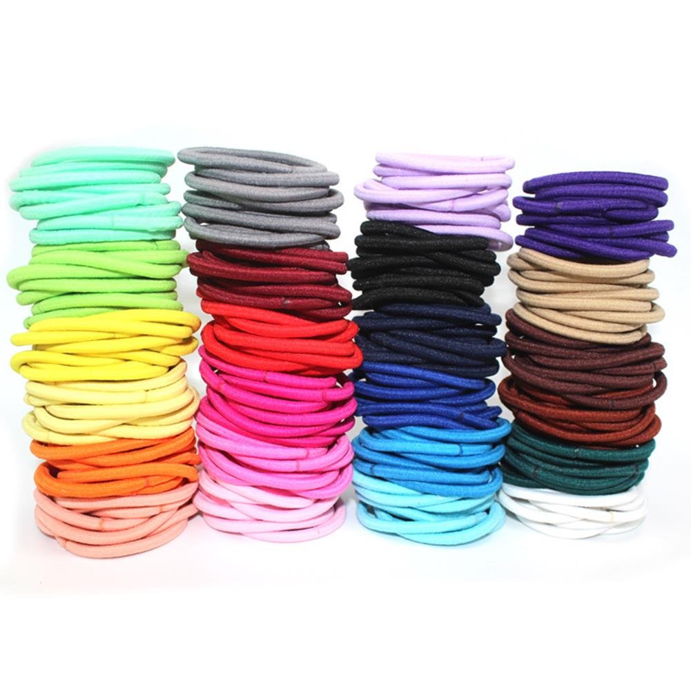 10 Pcs, Hot Pink: 4 Mm Elastic Bands Hair Ties Children Rubber Hair Headbands - 10 Pcs (Hot Pink)