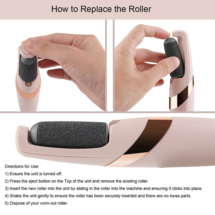 10 Pcs Replacement Roller Refills Compatible with Finishing Touch Flawless Pedi Electric Tool File include a cleaning brush
