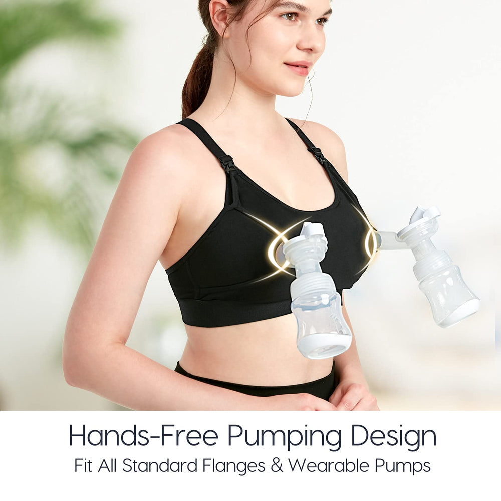 Hands Free Pumping Bra for Women 2 Pack, Supportive Comfortable Breast Pump Bra with Pads, All Day Wear Pumping and Nursing Bra in One Breast Pump for Medela, Spectra, etc. (XX-Large)