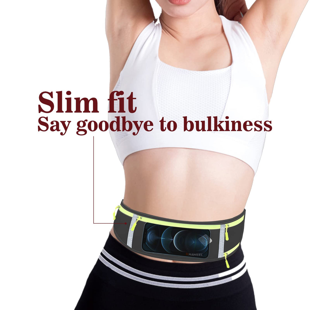 Running Fanny Pack Waist Bag Phone Holder Belt with Water Bottle Holder Suitable for Runner Cycling Hiking Accessories for iPhone 12 Plus Samsung Galaxy etc.