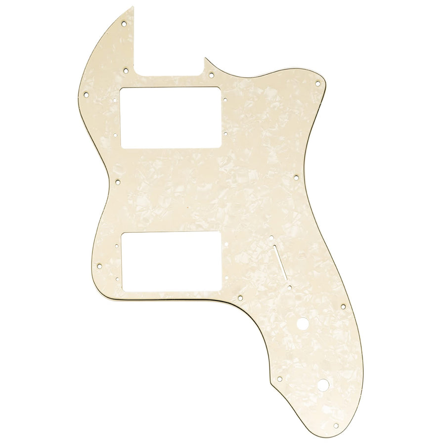Pro 12 Holes Wide Range HH Guitar Pickguard For USA/Mexico Fender 72 Tele Thinline Style Electric Guitar, 4Ply Aged White Pearl