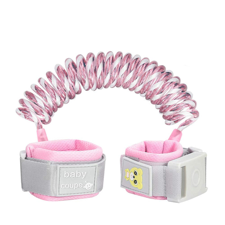 Toddler Leash Safety Harness with Induction Lock, Reflective Anti Lost Wrist Link Walking Belt Straps for Toddlers, Babies, Kids, Wrist Band for Outdoor Activities, Shopping (Pink, 2m)