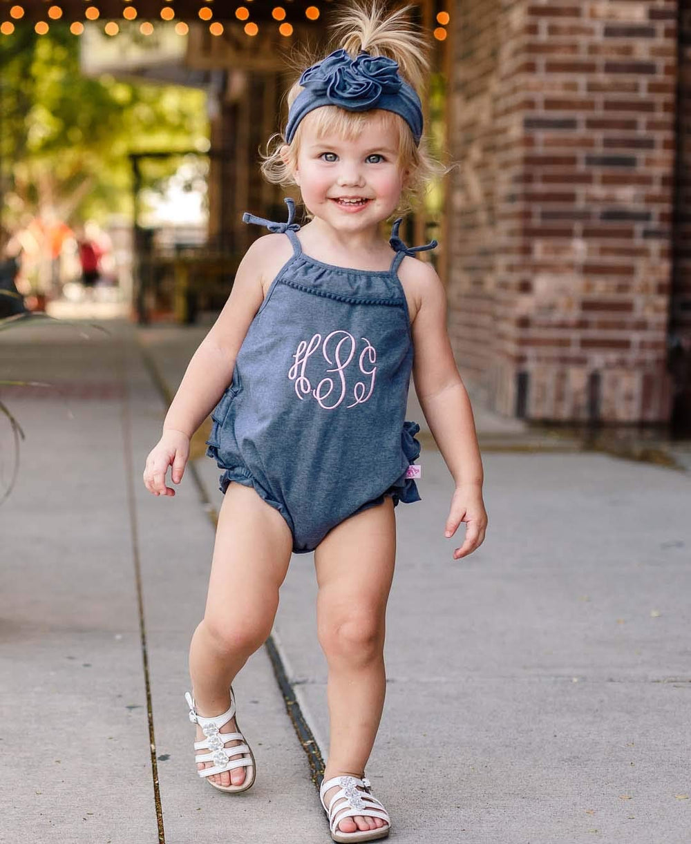 ® Girls Soft and Strechy Blue Faux Denim Headband - One Size