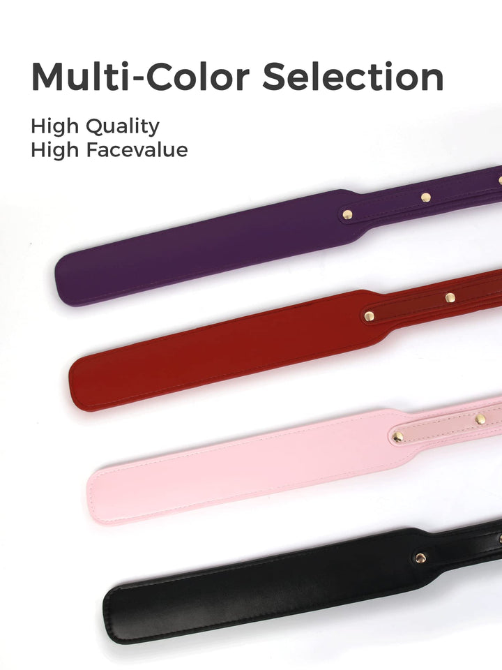 18 inch Riding Crop,Black Leather Paddle,Super Durable Rug Paddles,Equestrian Crops(Black)