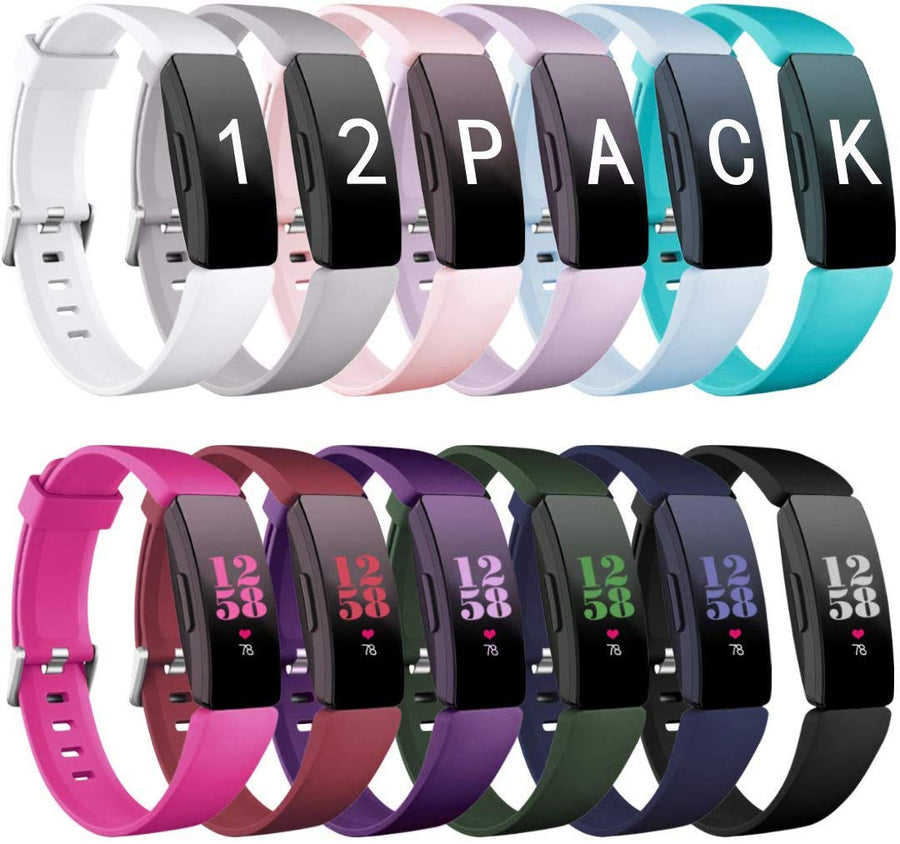 Compatible with Fitbit Inspire 2 Bands for Women Men and Fitbit Inspire 2 Bands Ace 2 Bands for Kids 12 Packs Small