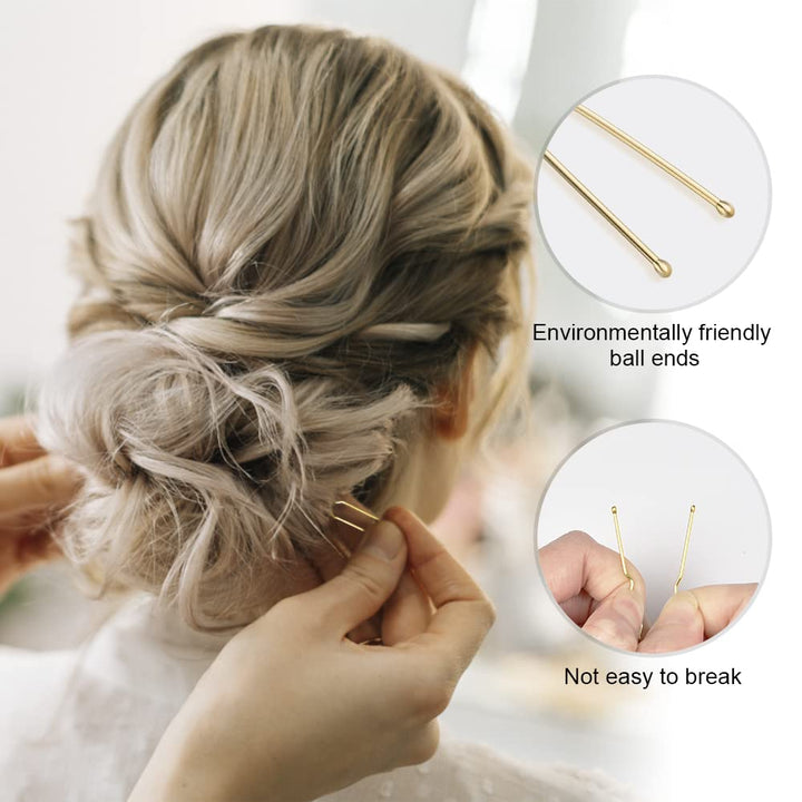 Blonde Bobby Pins, Blonde Hair Pins Bobby Pins Blonde Hair Pins for Buns Ballet Bun Pins for Women Girls with Box-80 count (2.4 inch)