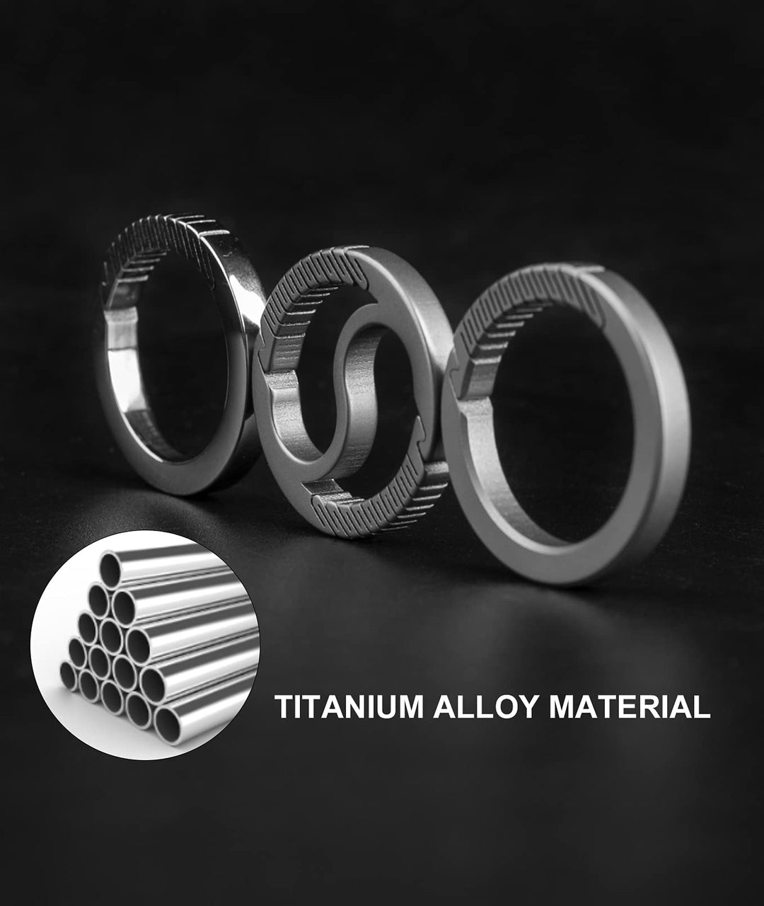 Titanium Circle Carabiner Keychain Clip,Small Carabiner Clip, Quick Release Keychain