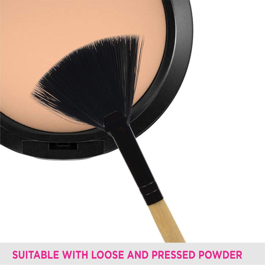Fan Makeup Brush, (EV-11) - Wooden