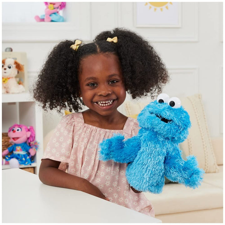 Sesame Street Official Cookie Monster Muppet Plush Hand Puppet, Premium Plush Toy for Ages 1 & Up, Blue, 11”