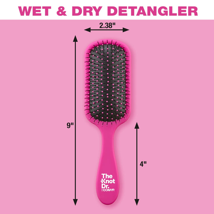 , The Knot Dr, Pro Brite Wet & Dry Detangler, Pink, 1 Brush